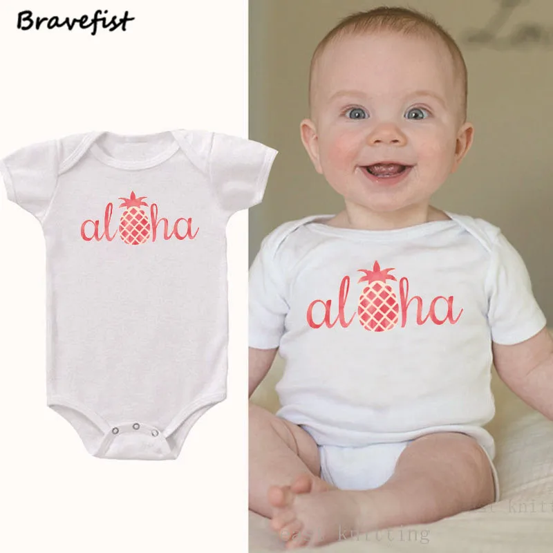 Newborn Pineapple Bodysuits 0 24Months Short Sleeve Infant Boys Girls