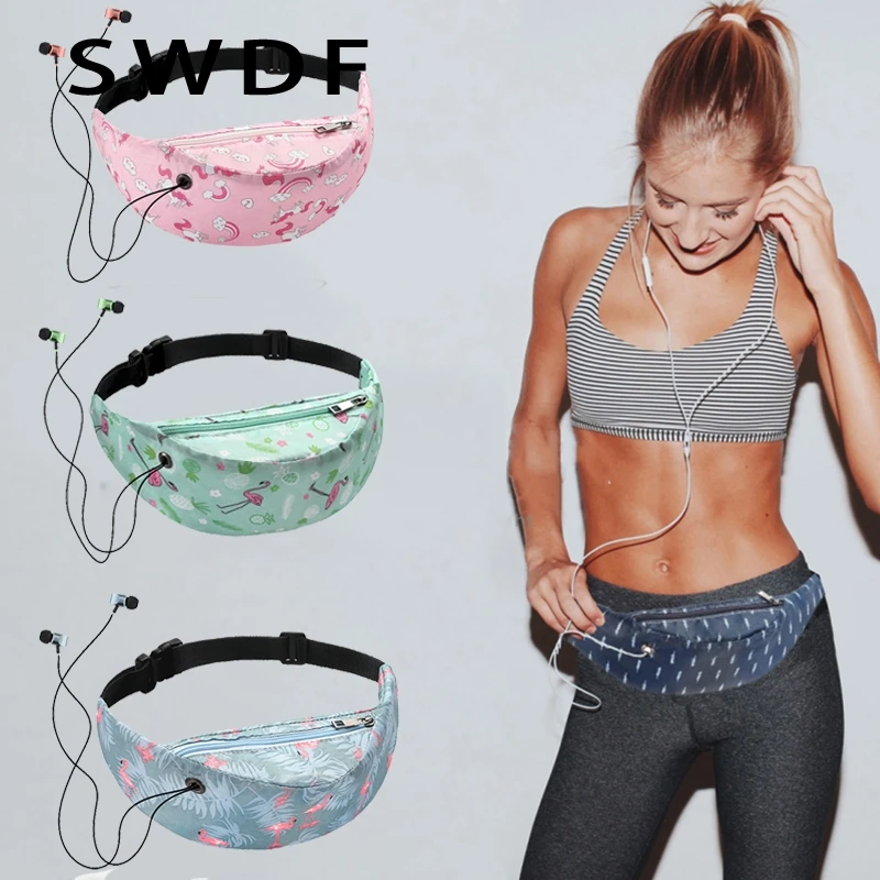 

SWDF New Fashion 3D Colorful Printing Waterproof Women Waist Bag Belt Bag Female Travelling Fanny Pack Multifunction Waist Packs