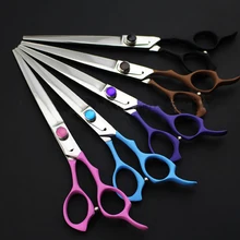Новое поступление 7,5 дюймов профессиональные эластичные Цветные Ножницы Для Стрижки домашних животных ножницы машинка для стрижки собак 5 цветов триммер