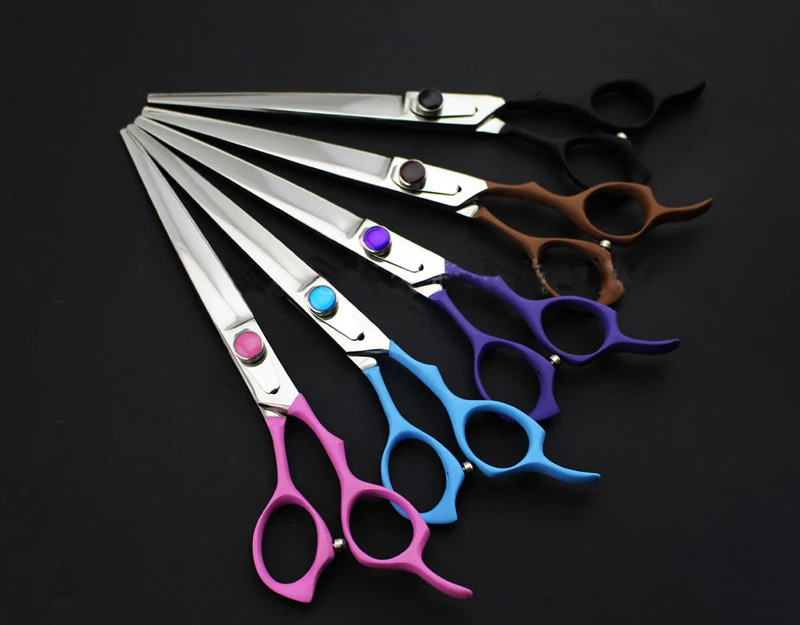 

New arrival 7.5 inches professional Elastic color paint shear Pet grooming scissors dog hair clipper 5 color trimmer