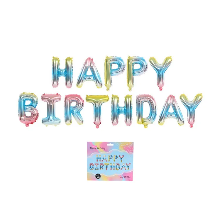 32 дюйма Радуга цифровая алюминиевой фольги воздушные шары для украшения вечеринок Свадьба макет градиент на день рождения комплект с буквенным принтом - Цвет: 4