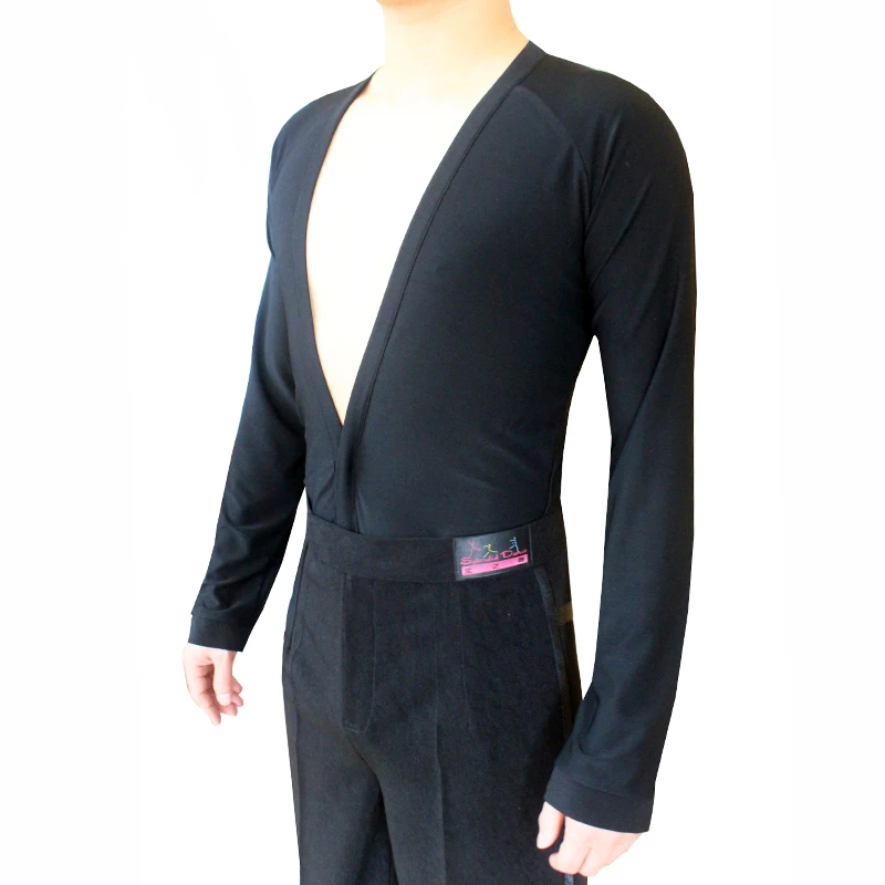 Buy Hot Sale Latin Dance Shirt For Men Black Fabric