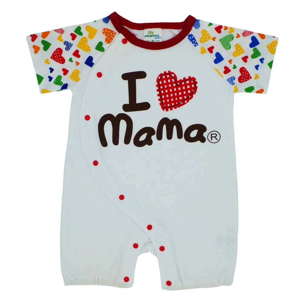 Новая летняя брендовая одежда детские боди с надписями Я люблю маму и папу одежда для маленьких мальчиков и девочек Комбинезоны для младенцев с короткими рукавами одежда для детей