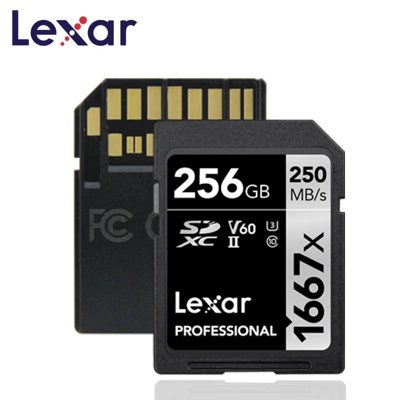 Original Lexar Professional SD Memory Flash Card 1667x SDXC UHS II class 10 V60 256GB kart 1