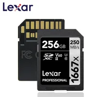 sd memory card Original Lexar Professional SD Memory Flash Card 1667x SDXC UHS-II class 10 V60 256GB kart For 1080p 3D 4K video Camera cards (1)