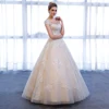 SL-307 Customized Short Sleeve bridal dresses Lace Appliques Beach Vintage SuLi Wedding Dress woman wedding gowns for bride 4
