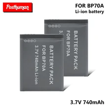 Перезаряжаемые батареи 740 мА/ч, BP70A Батарея для samsung SL50 SL600 SL605 SL630 ST61 ST65 ST66 AQ серии AQ100 мВ серии MV800