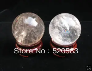 

free shipping free shipping 2 pcs NATURAL transparent QUARTZ CRYSTAL SPHERE 40MM,