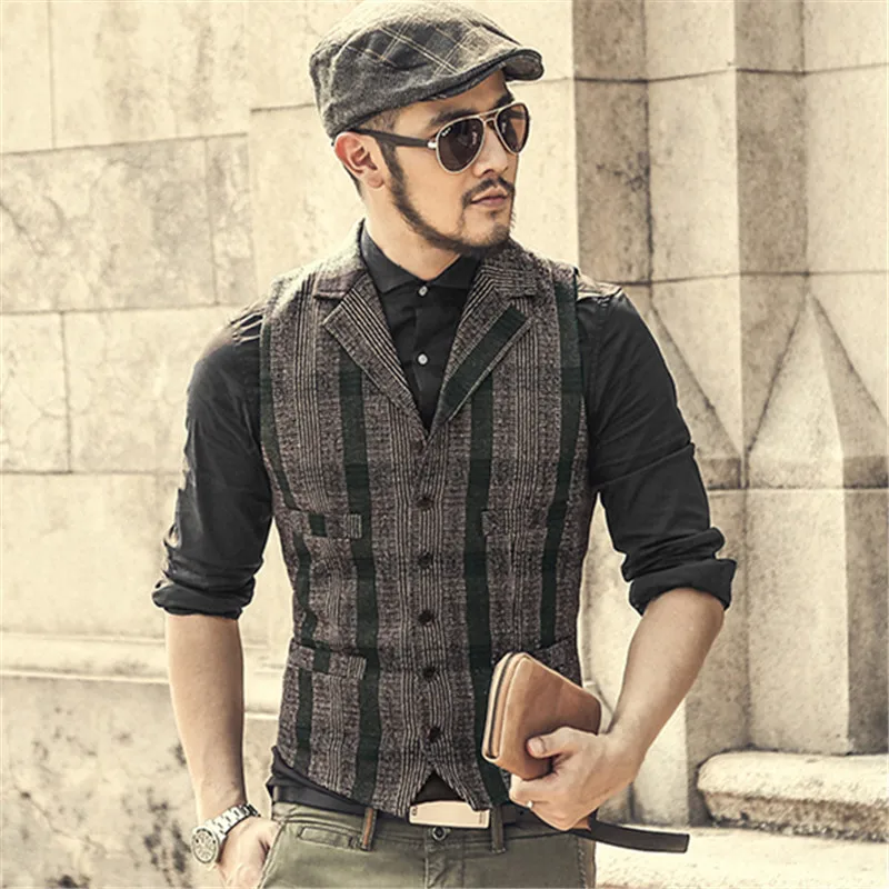 Aliexpress.com : Buy Gilet men Single Breasted vest casual lapel ...