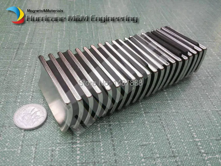 NdFeB Магнитная дуга OR63.5xIR53.5 x25deg.x60 мм N42 магнит двигателя для генераторов ветровой