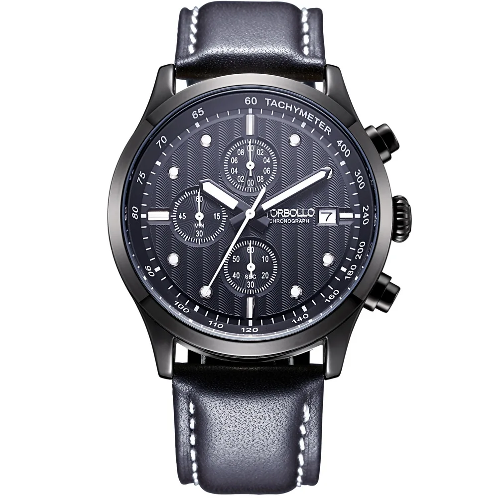 2016 Original Fashion Designer Black Dial Chronograph Function Men