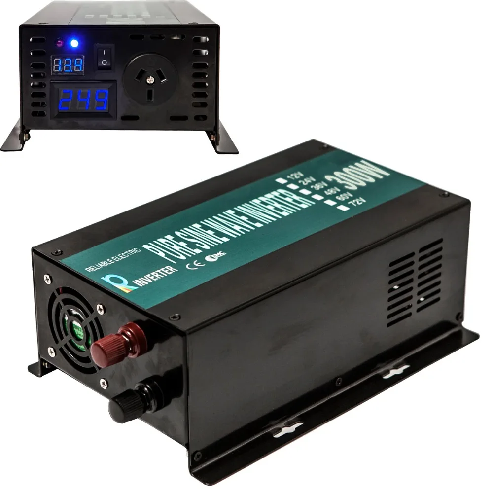 CE EMC approved off-grid 12v 24v dc to 110v 220v ac 300W full power 600w Peak Pure Sine Wave Car Power Inverter