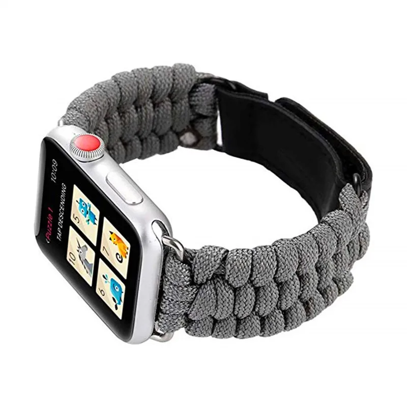 Спортивная петля часы ремешок для Apple Watch 4/3/2/1 тканые ремень ленивый Мода красочные дышащий браслет группа для Iwatch44/42/40/38 мм