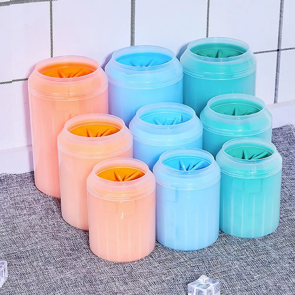 

Dog Paw Cleaner Cup Soft Silicone Combs Portable Pet Foot Washer Cup Paw Clean Brush Quickly Wash Dirty Cat Foot Cleaning Bucket