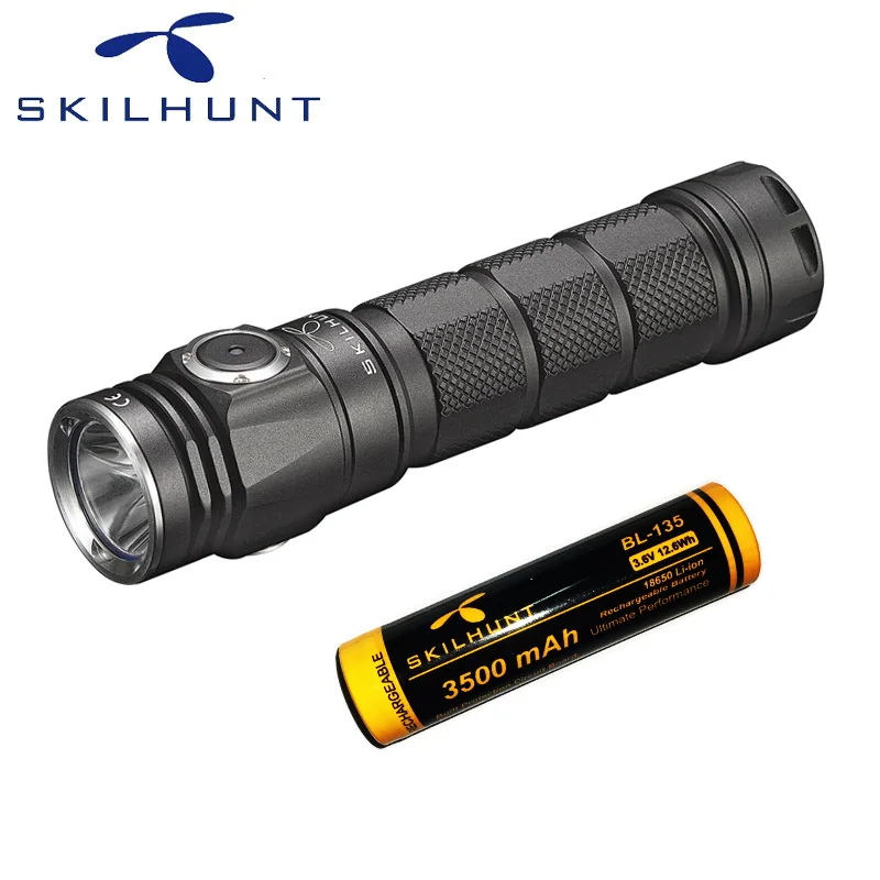 M200 wih 3500 Skilhunt M200 CREE XP-L светодиодный 1050 Люмен USB Магнитный заряжаемый фонарик с батареей - Испускаемый цвет: M200 wih 3500