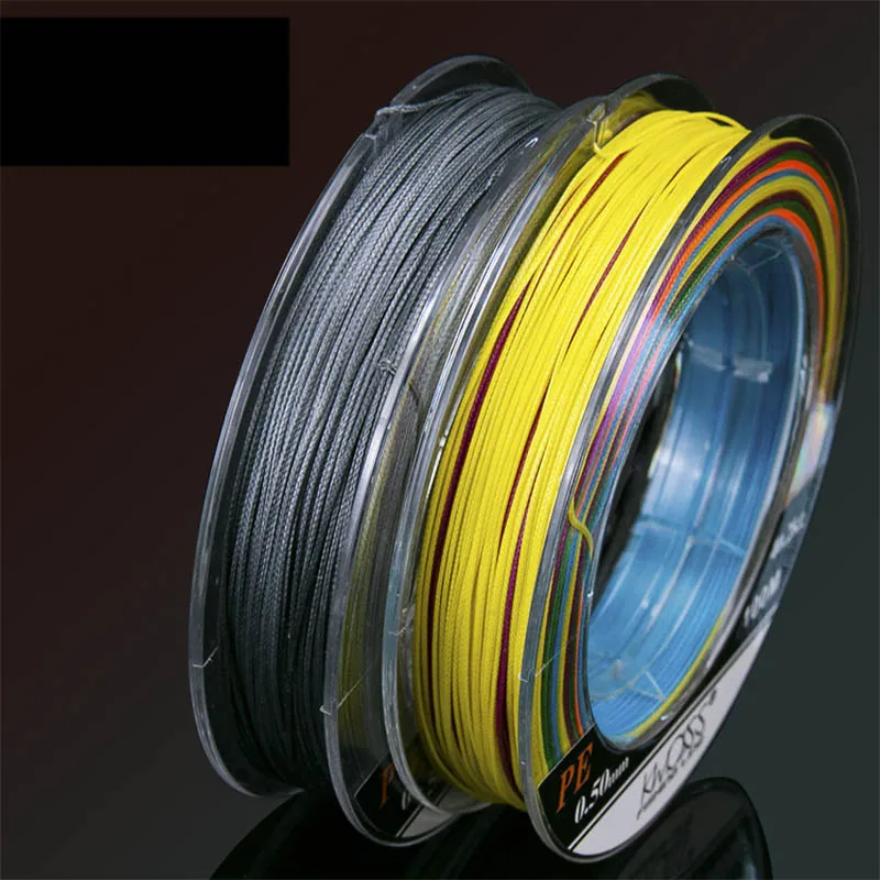 100m 12 Strands Gray Multifilament PE Weaves Braided Wire Fishing Line Outdoor Sports Cast Rod Sea Fishing Tackle Accessories