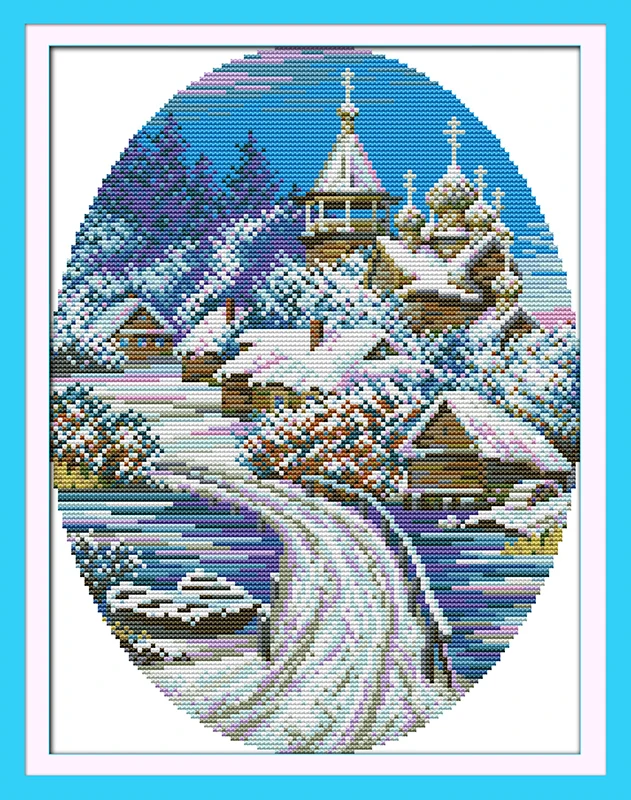 Набор для вышивки крестиком Snowscape(3) 14 карат 11 | Дом и сад