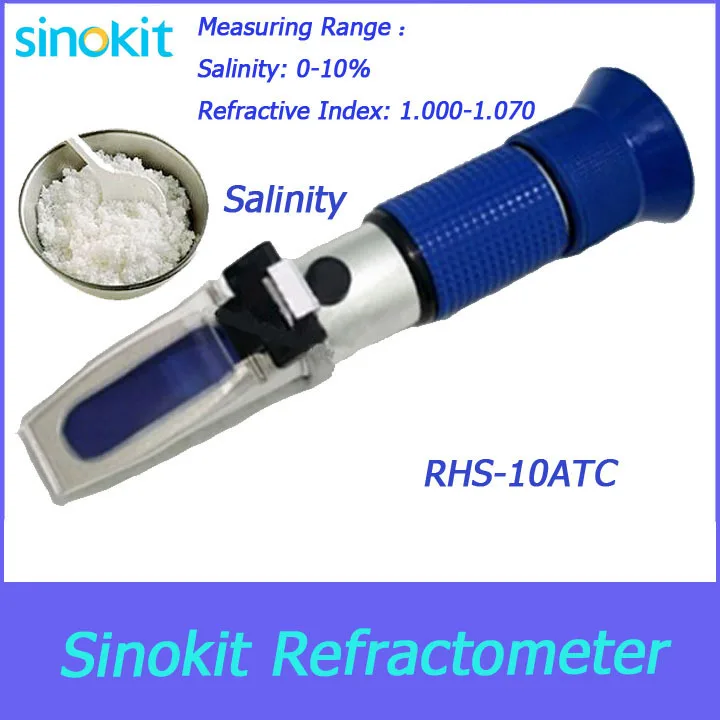 Портативный Практическая соленость аквариум рефрактометр RHS-10ATC(синий