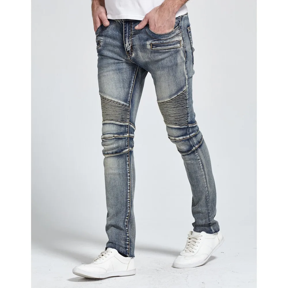 Мужские джинсы, дизайнерские байкерские джинсы, обтягивающие Стрейчевые повседневные джинсы для мужчин, хорошее качество, H1703