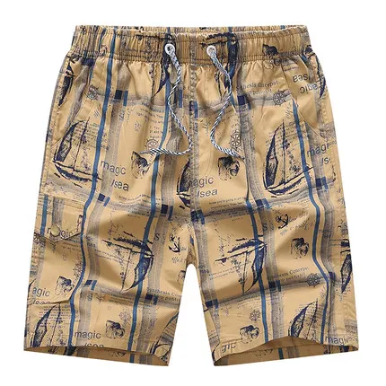 Из чистого хлопка свободное хорошее качество Hombre Traje de Bano дышащие удобные шорты пляжные мужские - Цвет: AS THE PICTURE