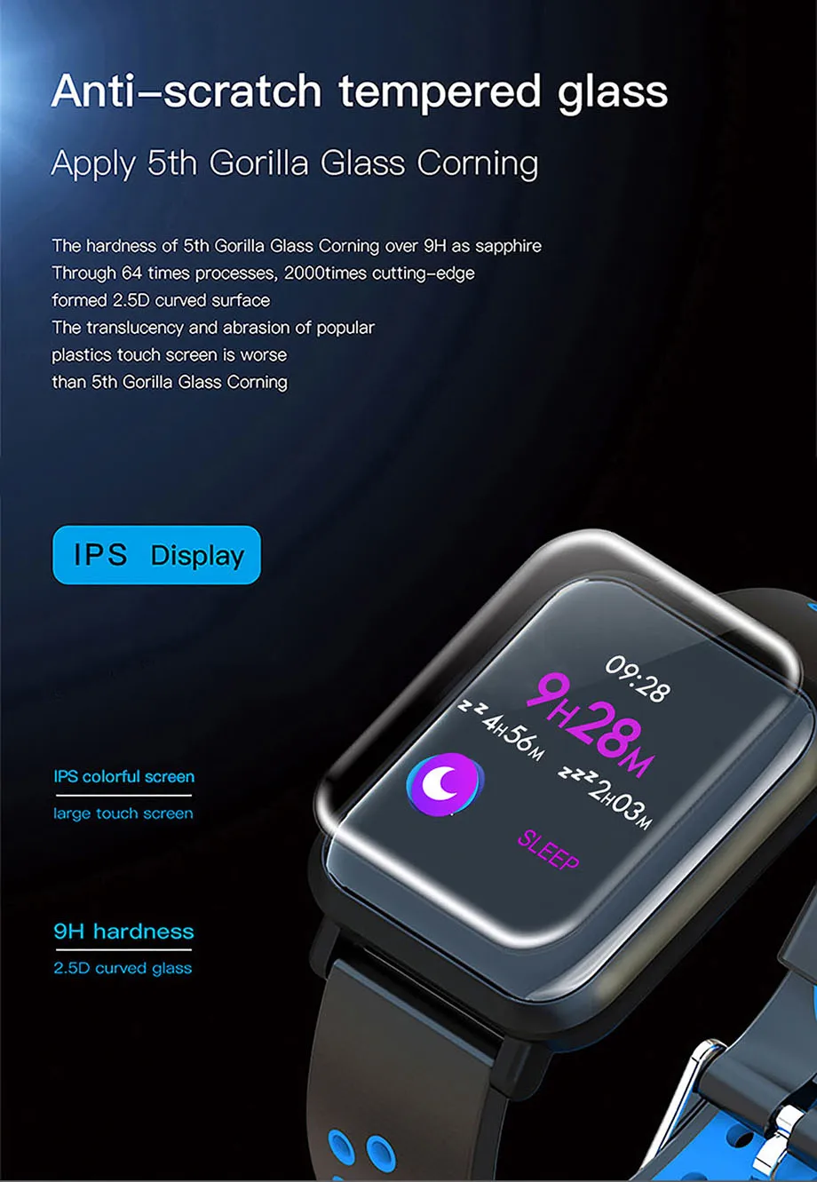 COLMI Smart Watch Men Tempered glass Fitness Tracker Blood pressure IP68 Waterproof Activity Tracker Women Smartwatch 1