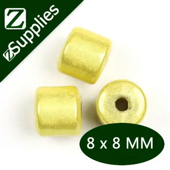 

Environmental Acrylic Lustre Beads for Accessory, 8*8 MM Light Yellow Tube Miracle Beads, mperle magique,