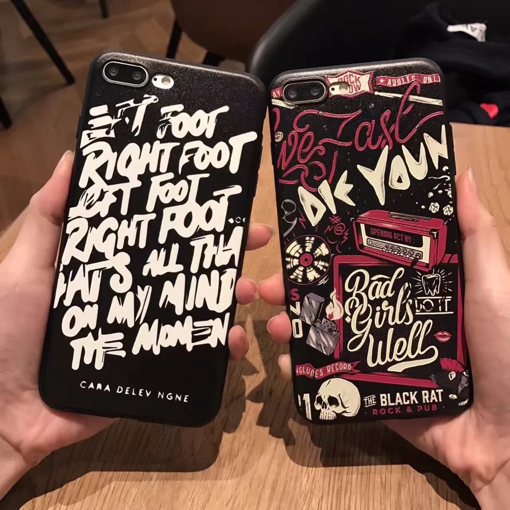 Новое Прибытие Мода Музыка Rock &amp Dub Граффити Живопись Телефон Case для iphone 6 6s plus 7