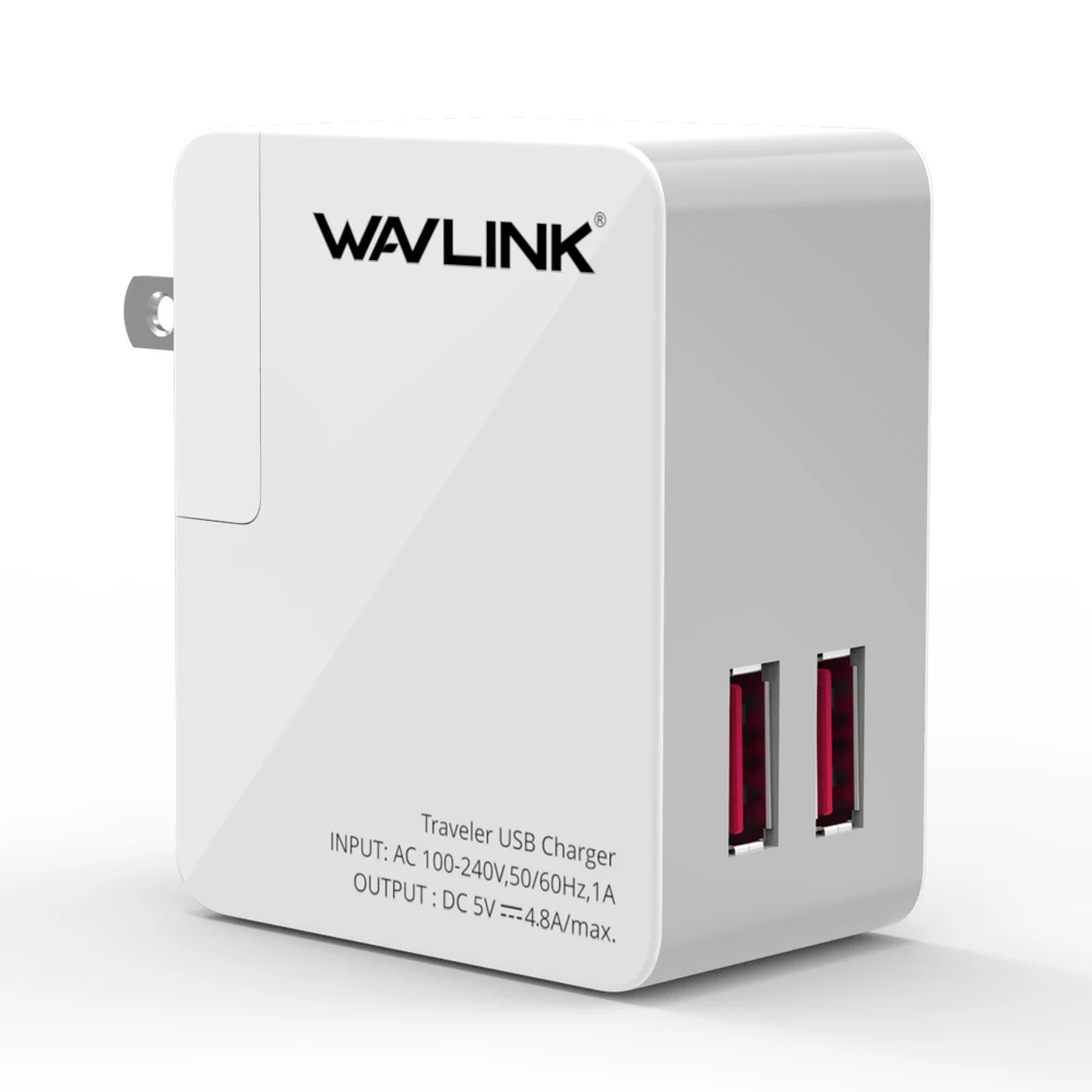 Wavlink 2/4 порт универсальный USB зарядное устройство адаптер 24 Вт 4.8A Портативный Путешествия интеллектуальное Сетевое зарядное устройство адаптер EU/US/UK/AU/сменный штекер