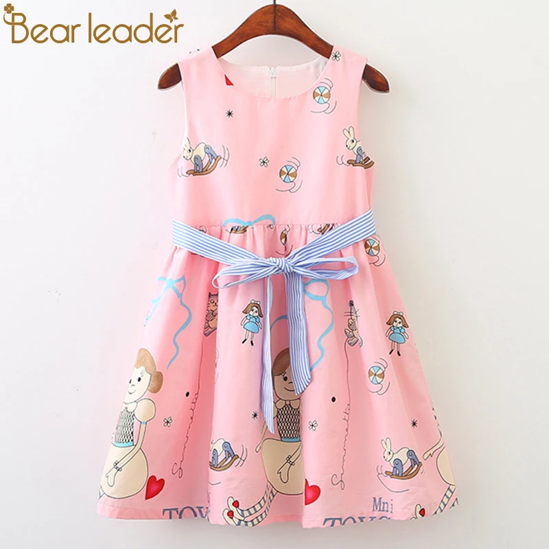Bear leader/летнее платье для девочек в европейском и американском стиле с короткими рукавами; детское платье принцессы с цветочным узором; платья для девочек; От 3 до 8 лет