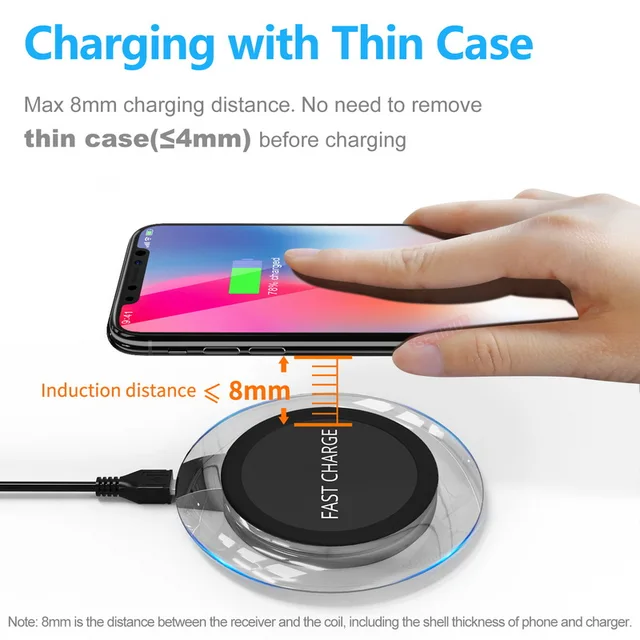GETIHU Wireless Charging Dock  Fast Charge For Samsung S8 Plus S6 Edge Wireless Charger For iPhone 8 Plus X Mobile Phone Charge
