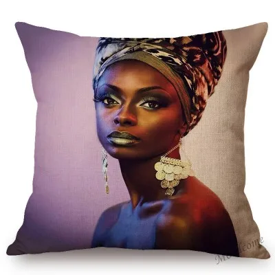 Красивая африканская девушка черная красота Vogue модный постер чехол для дома декоративная диванная наволочка для подушки хлопок льняная наволочка для подушки - Цвет: T297-13