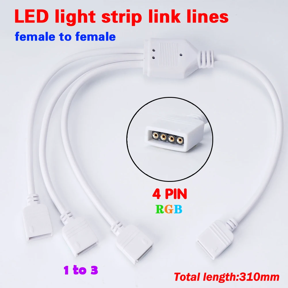 

Strip Accessories 1 to 2 3 4 Ways Output 4 Pin Female Connector Splitter RGB LED Strips Extension Cable for 5050 3528 LED Strips