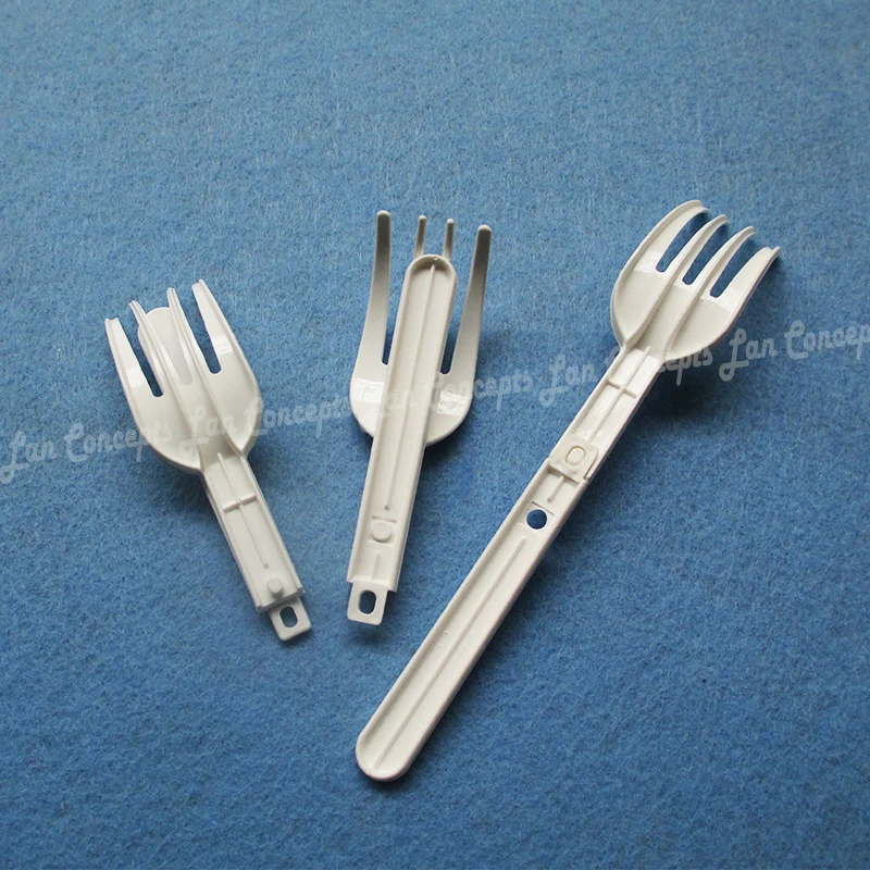 foldable noodle fork food plastic HDPE fork 2