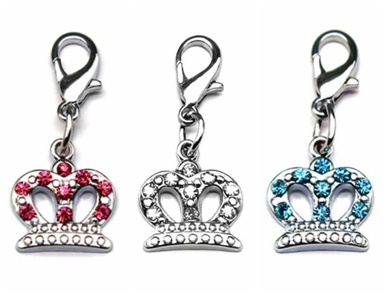 

Fashion pet dog collar Rhinestone Collar Crown Charm with Lobster Clasp Jewelry Accessories Necklace Pendants Pet Supplies