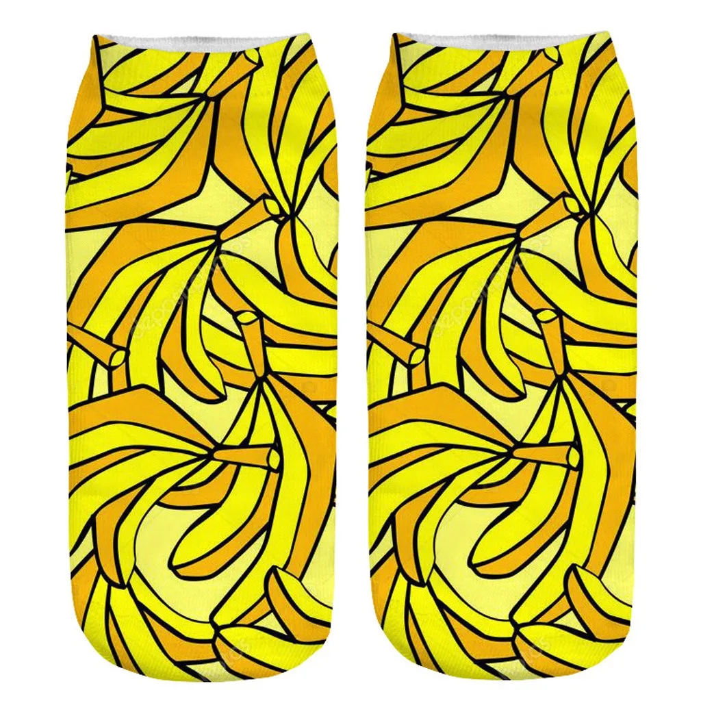 JAYCOSIN/носки с фруктами и едой, носки хлопковые с забавным 3D рисунком для женщин, красивые носки с фруктами, новинка, носки-лодочка с принтом, z1221 - Цвет: C