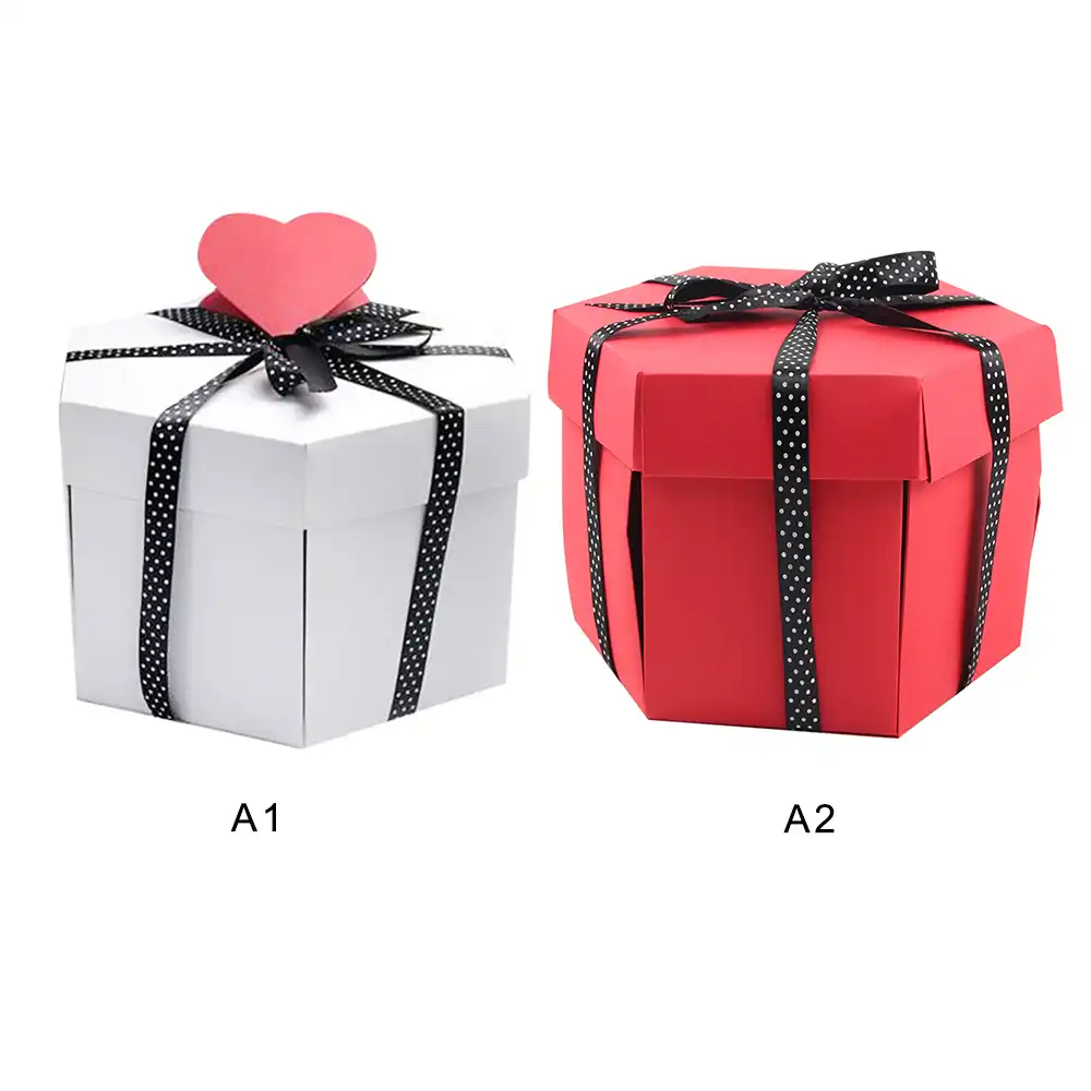 Boite Hexagonale Explosion Surprise Explosion De Cadeaux Album Photo Soi Meme Pour Bricolage Album Photo Cadeau D Anniversaire De Mariage Anniversaire Aliexpress