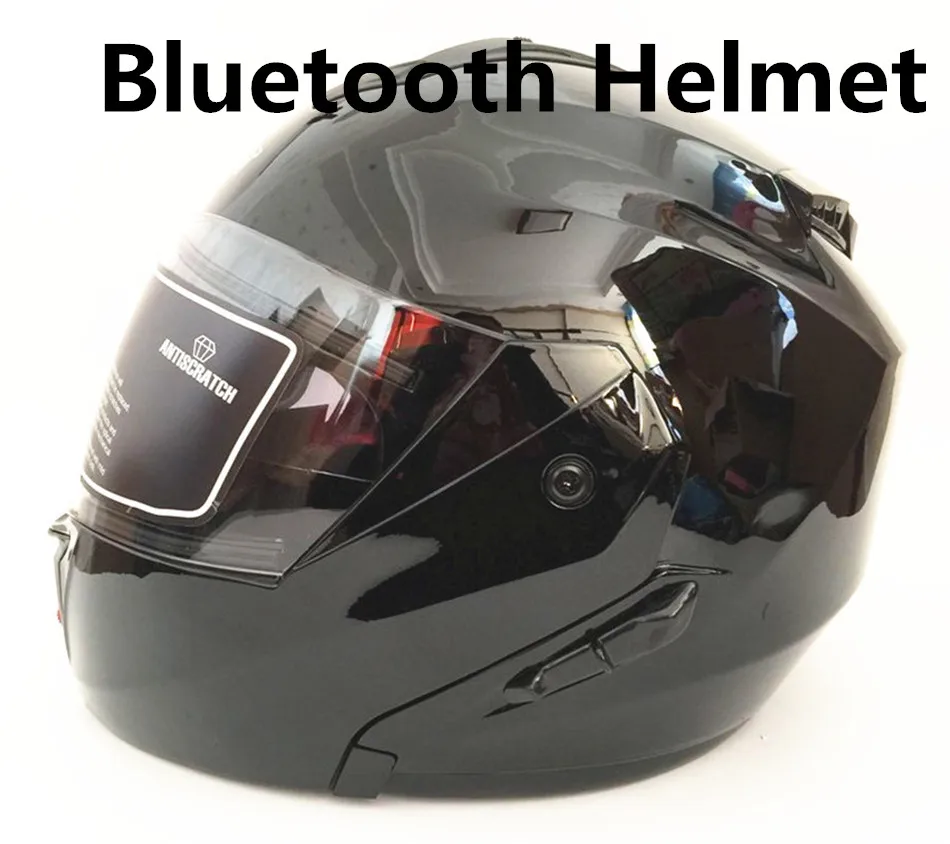 Новинка, каско capacetes, мотоциклетный шлем с bluetooth, гарнитура, флип-ап, шлем с двумя линзами, в горошек, размеры s, m, l, xl, XXL - Цвет: bluetooth helmet