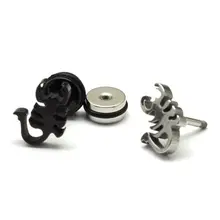 Скорпион серьги-гвоздики титановые гетерохроз панк из нержавеющей стали сережки-шпильки