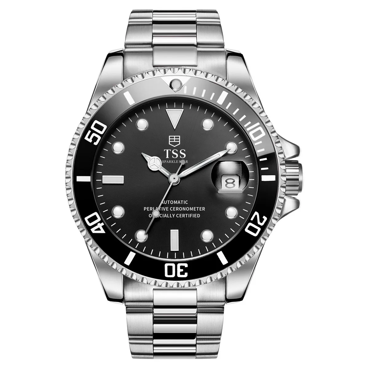 

TSS T5026 Diving watch GMT superlative chronometer automatic mechanical luminous rotatable bezel Scratch relogio masculino