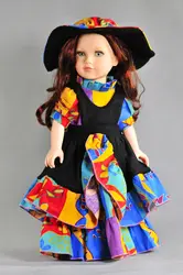 Новый 18 дюймов американская Кукла Принцесса Одежда и аксессуары, платье 1 шт. + 1 шт. шляпа кукольная одежда для куклы-игрушки для девочек