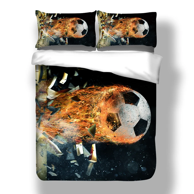 3D цифровая печать футбол/Баскетбол постельное белье набор футбольный мяч на огонь и вода пододеяльник наборы