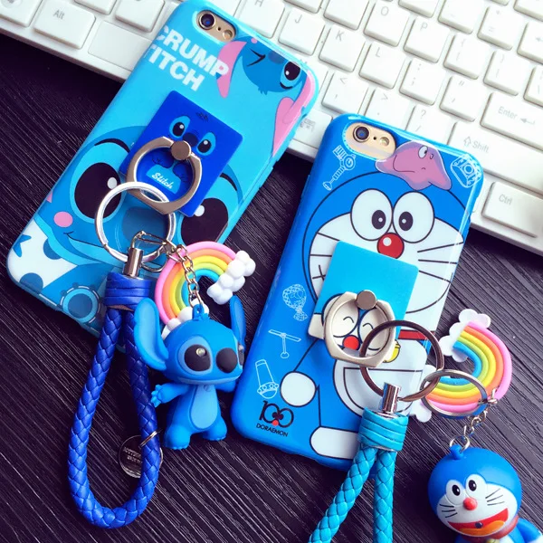 bilder für Cartoon Ring Stehen Lanyard TPU Einbau Fall Für iPhone 6 6 s plus 7 7 plus fall 3D Stich Doraemon Silicon full coverage protector bilder für Cartoon Ring Stehen Lanyard TPU Einbau Fall Für iPhone 6 6 s plus 7 7 plus fall 3D Stich Doraemon Silicon full coverage protector