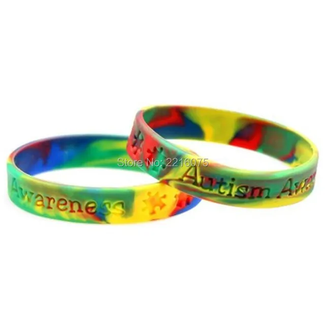 300pcs Debossed Swirl Autism Awareness Medical Alert Wristband 300pcs Debossed Swirl Autism Awareness Medical Alert Wristband Silicone Bracelets Free Shipping By Dhl Express