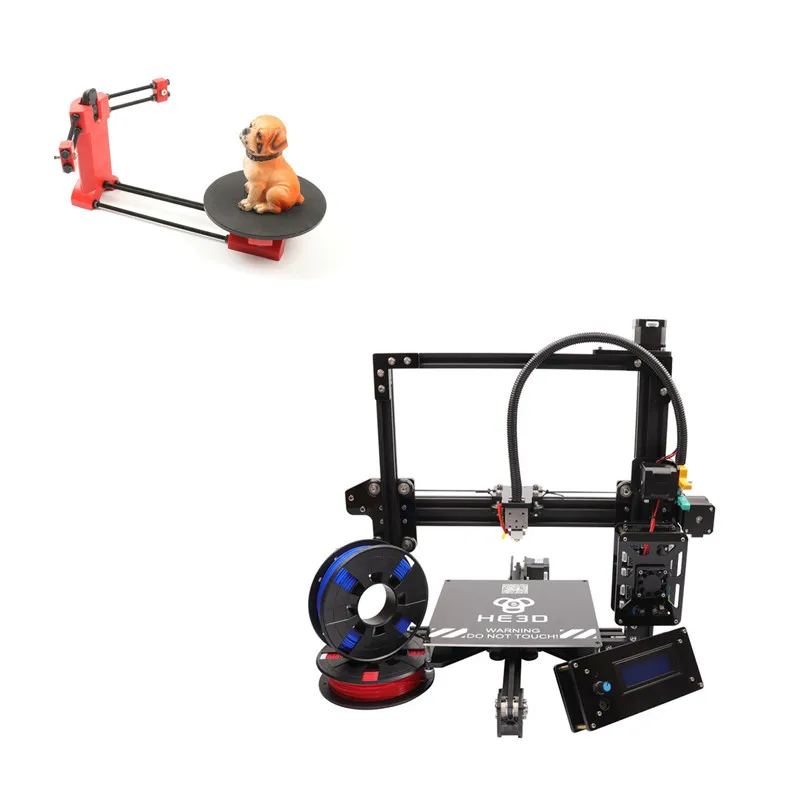 combination sale-NEWest HE3D EI3 single autolevel 3D printer diy kit,adding open sourse 3D scanner DIY kit