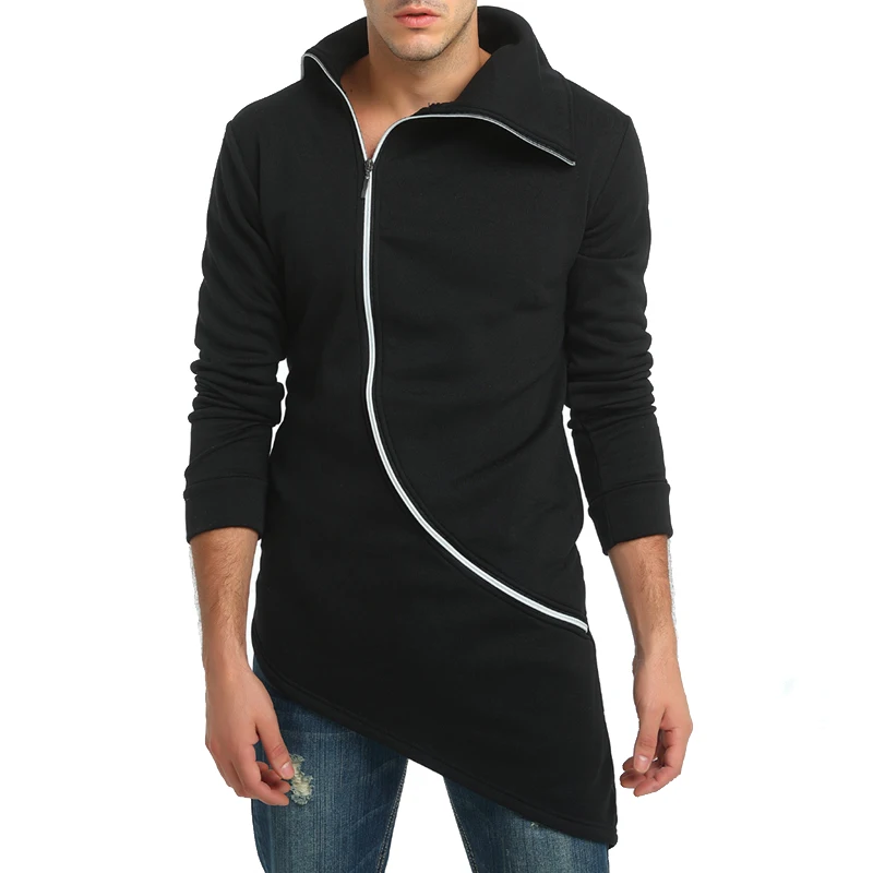 

Men Hooded With Black Gown Fashion Hip Hop Mantle Hoodies Hat Sweatshirts Long Sleeves Design Cloak Winter Coats Outwear Loose