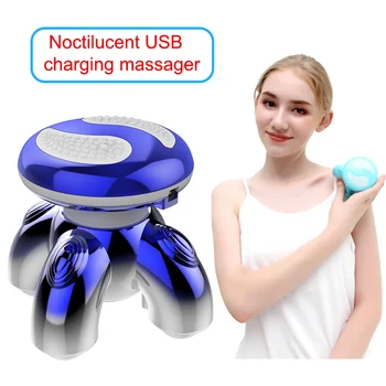 

droppshiping Luminous Mini Electric Handled Wave Vibrating Massager USB Recharge Full Body Massage Device MFJ99