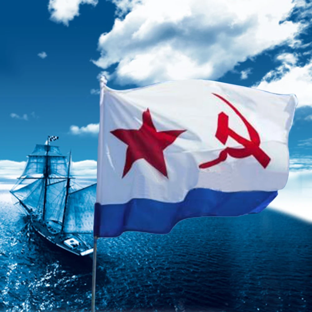 USSR Soviet Navy Flag 90*150 CM High-end Polyester Soviet Flag Russian Navy Flag Hanging USSR Naval Banner 3*5ft