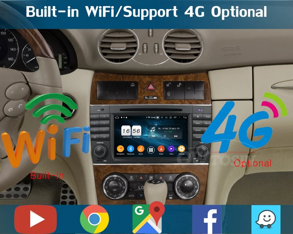 " ips Android 9,0 8 Core 4G+ 64G Автомобильный dvd-плеер для Mercedes Benz C CLC CLK класс CLS W203 W209 W219 W467 gps компактное минирадио Parrot BT