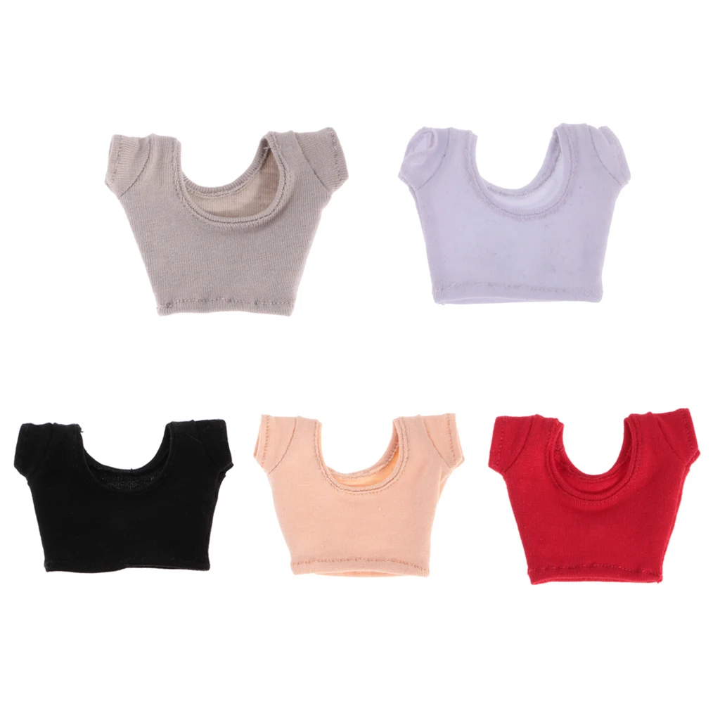 Fashion 1/6 Short Sleeve Crop Top T-Shirt Vest for Blyth 12
