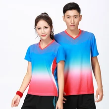 Новая спортивная одежда для бадминтона рубашка женская/Мужская, спортивные теннисные майки, настольная теннисная футболка, быстросохнущая спортивная рубашка 8803